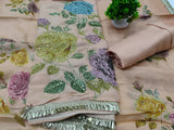 Pastel Garden Embroidered Suit Fabric Set