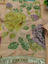 Pastel Garden Embroidered Suit Fabric Set