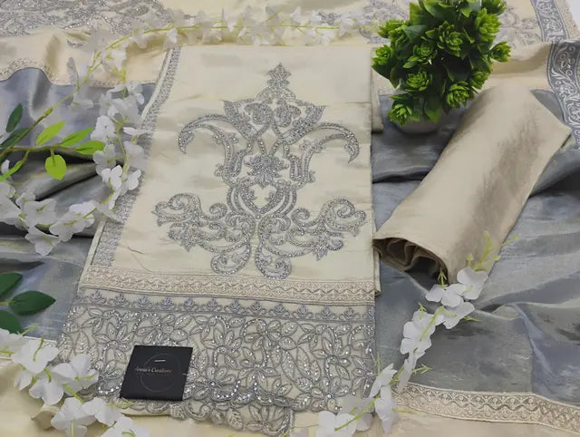 Ivory Mist Regal Embroidered Suit Set