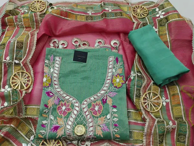 Tabby Silk with Gota Patti and Hand Work