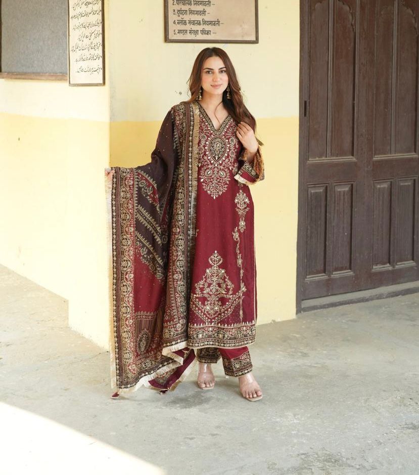 Premium Organza Embroidered Suit