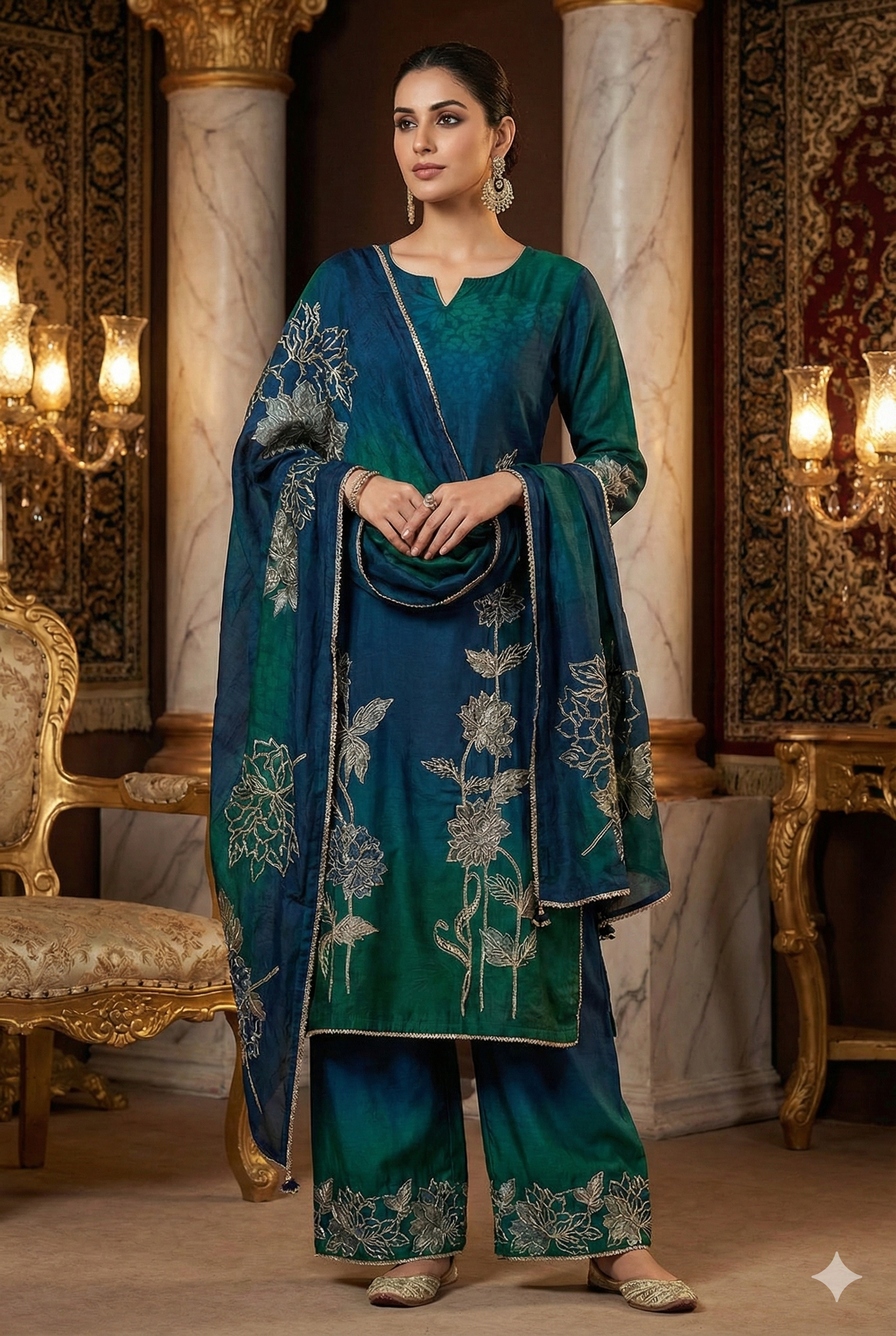 Luxurious Premium Organza Embroidered Suit