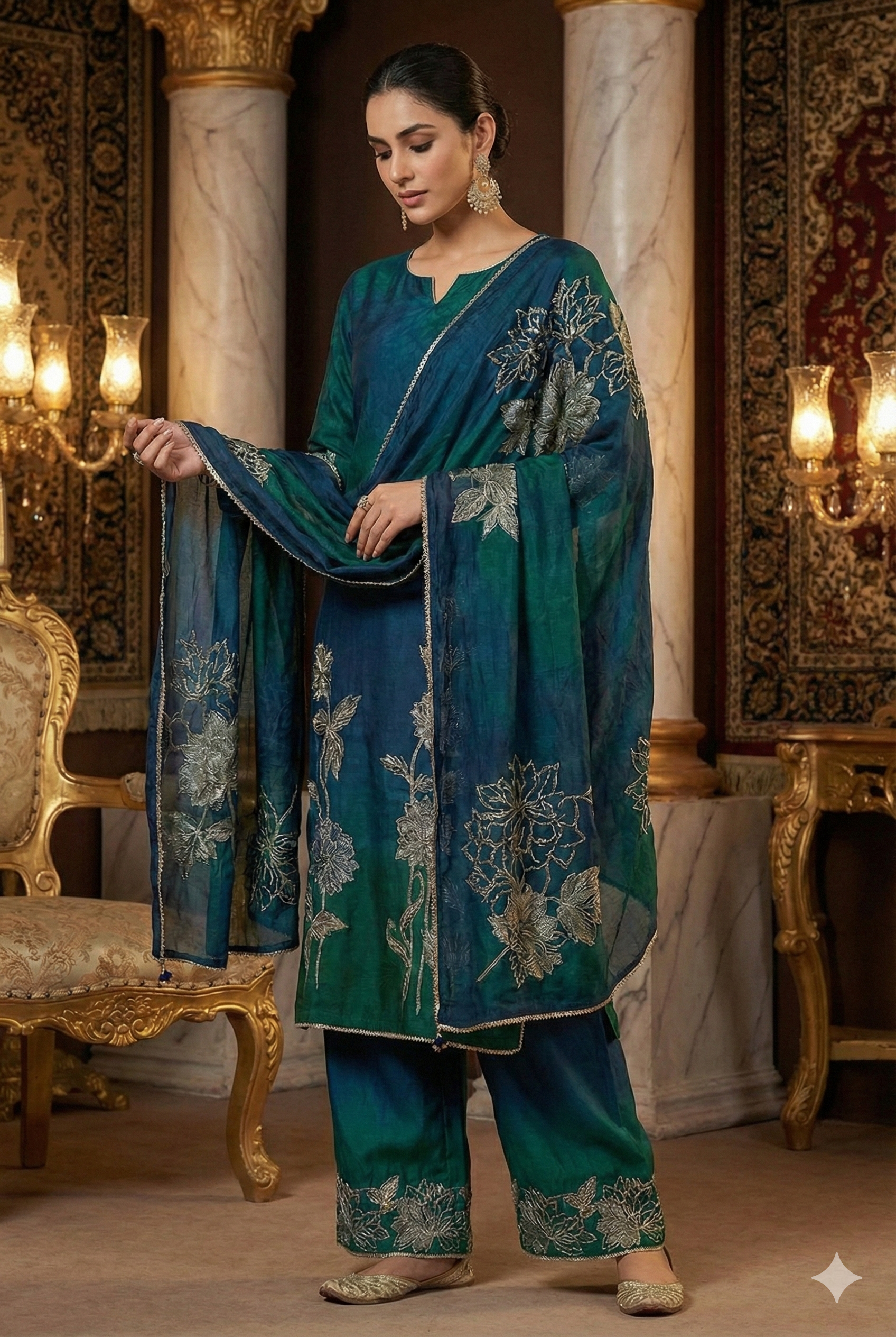 Luxurious Premium Organza Embroidered Suit