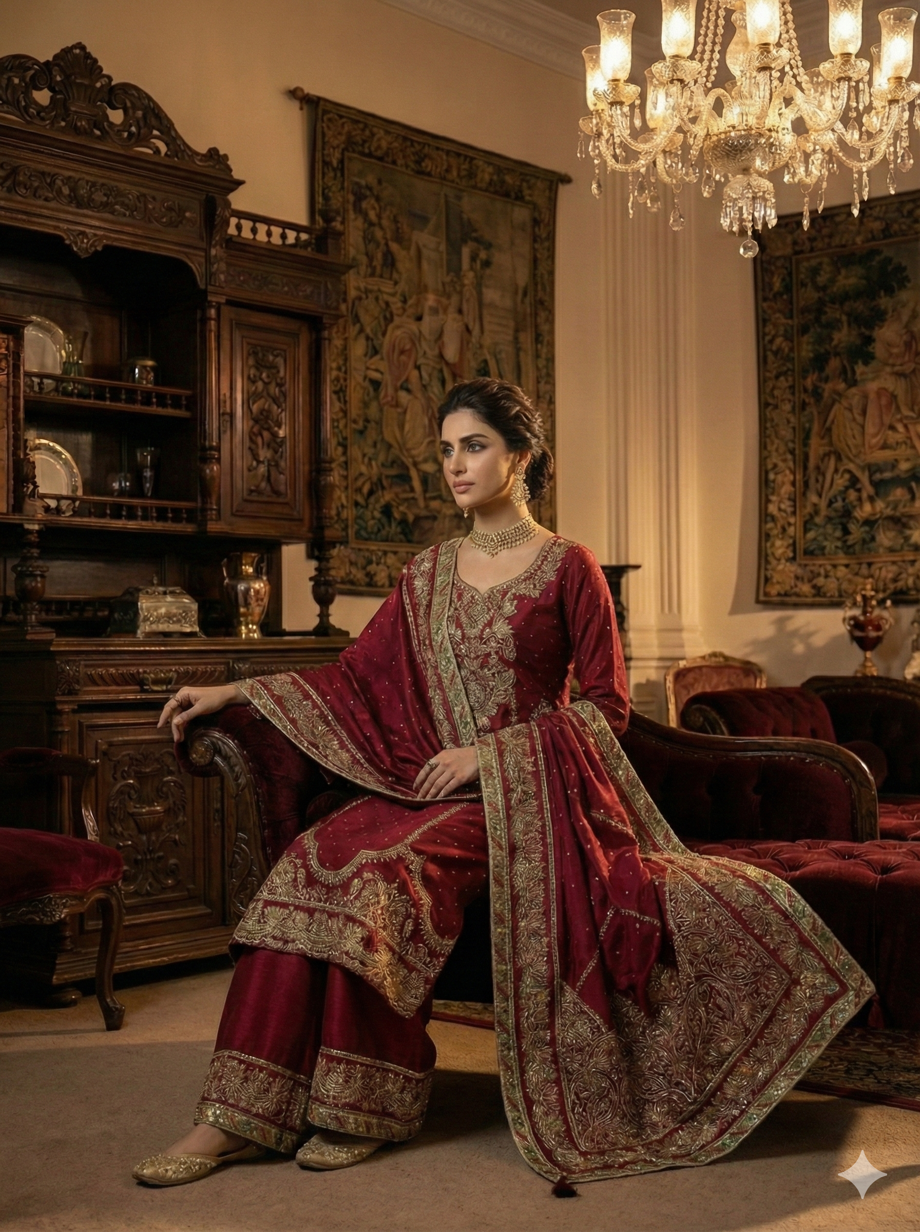 Premium Organza Embroidered Suit